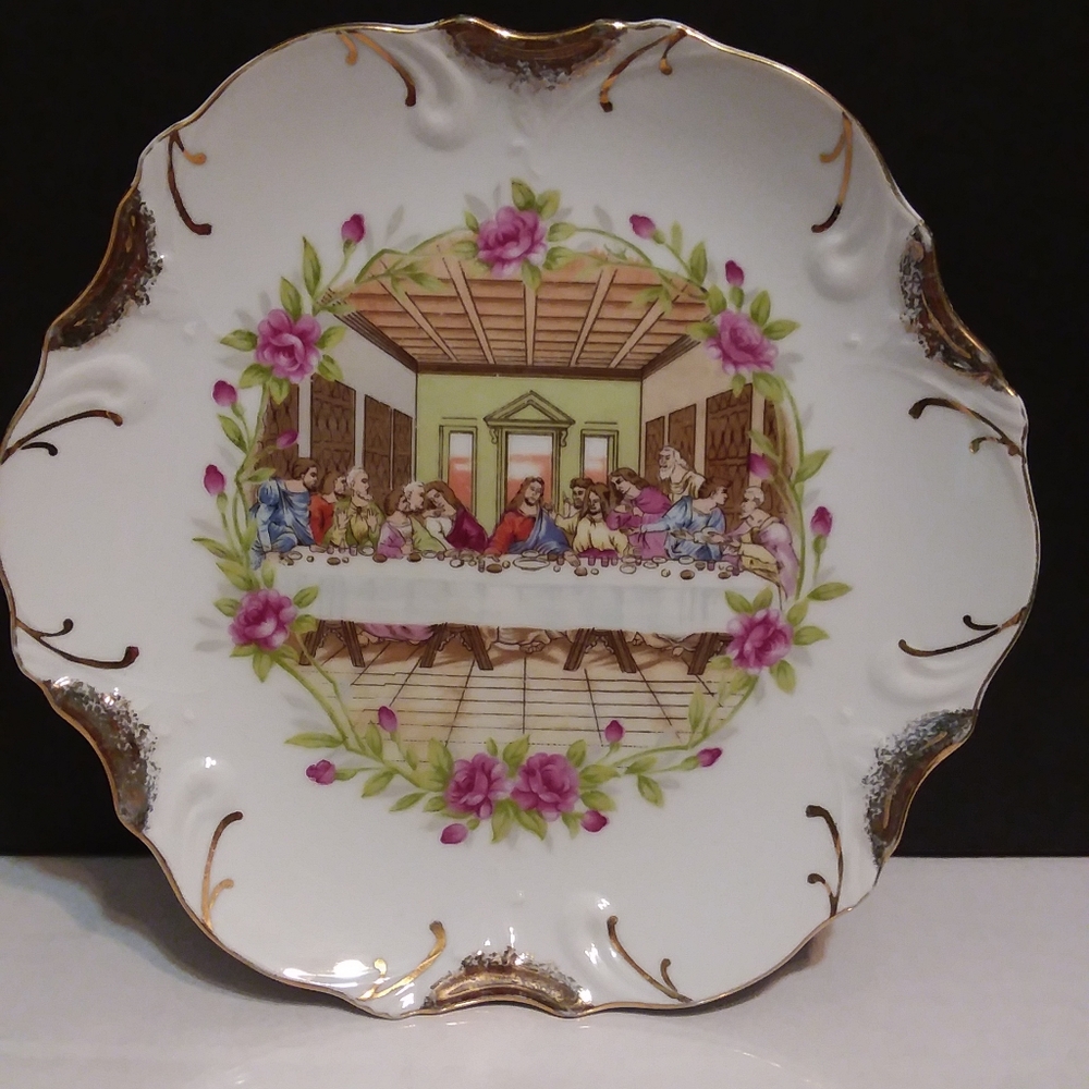 8 Inch "The Last Supper" Plate 18K Gold Trim China
